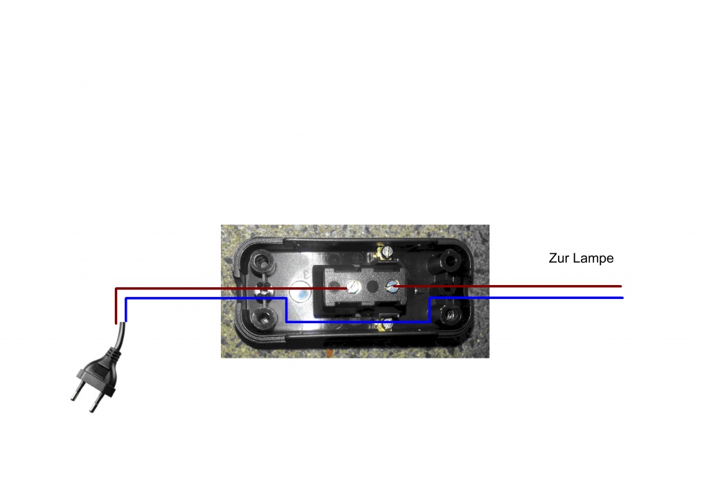 Schnurschalter Zwischenschalter 3-adrige Leitung 2-polig schaltend